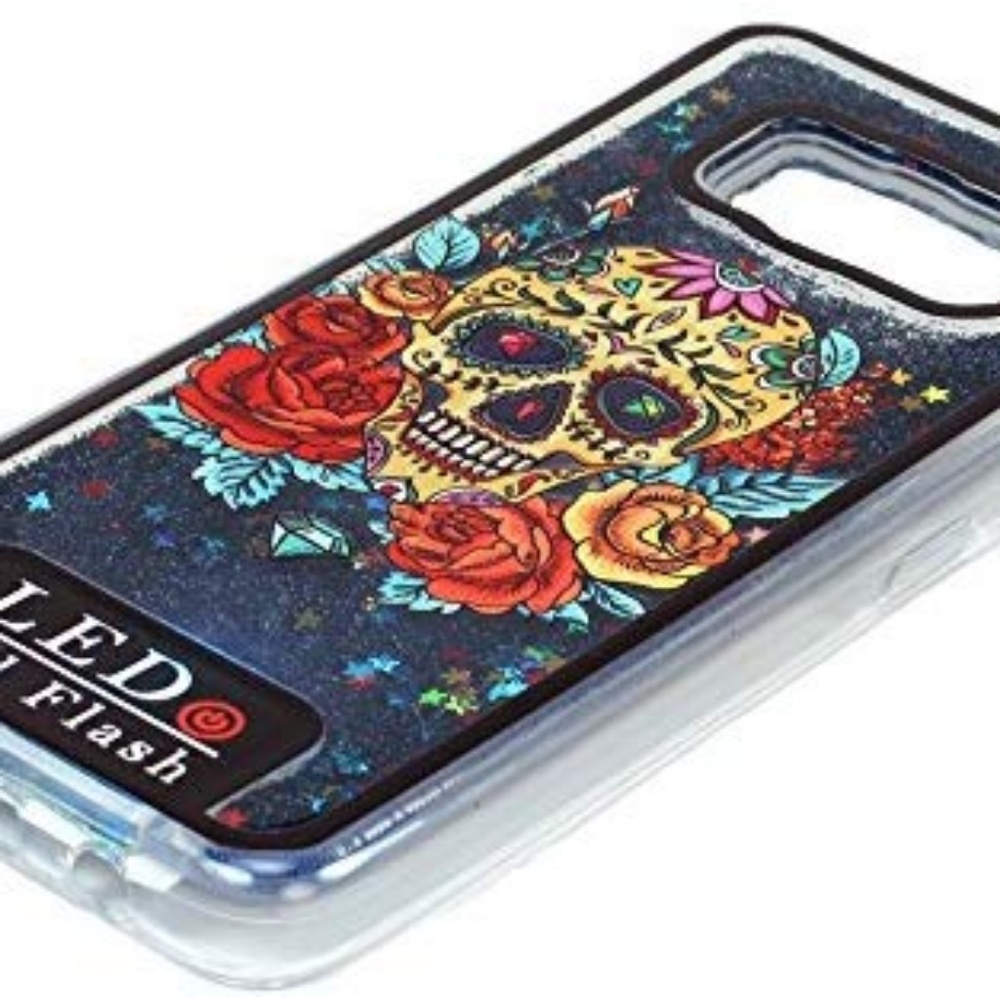 Cellphone case sugar skull LED flash